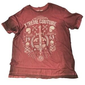 XTREME COUTURE MAROON SHIRT SIZE 2XL GUC #6395